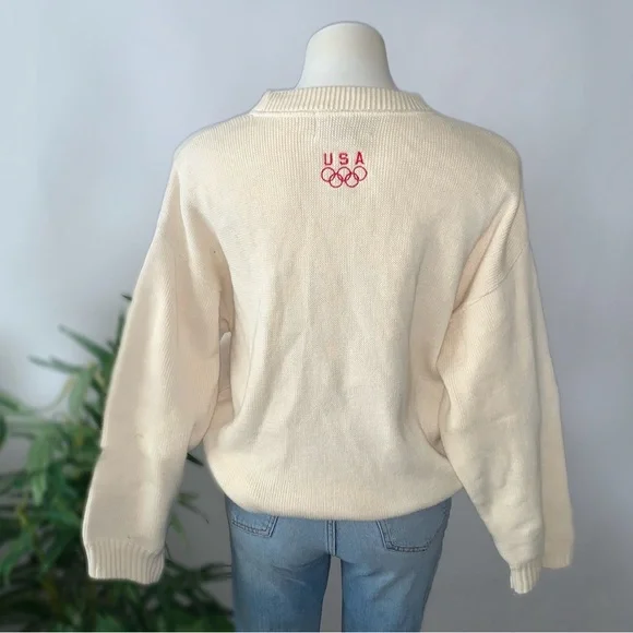 Vintage American Flag USA Olympics Knit Sweater Stars And Stripes - Picture 11 of 12
